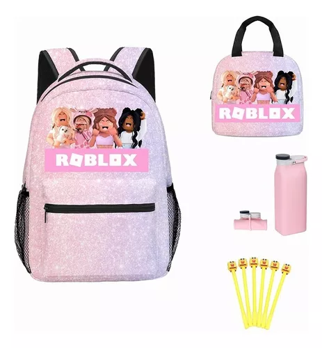 Kit Mochila Roblox Infantil Escolar Rodinhas Aulas Lancheira Estojo -  Escorrega o Preço