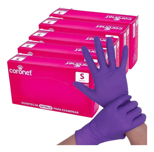 5 Cajas Guantes De Nitrilo Reforzados Varios Colores X 100