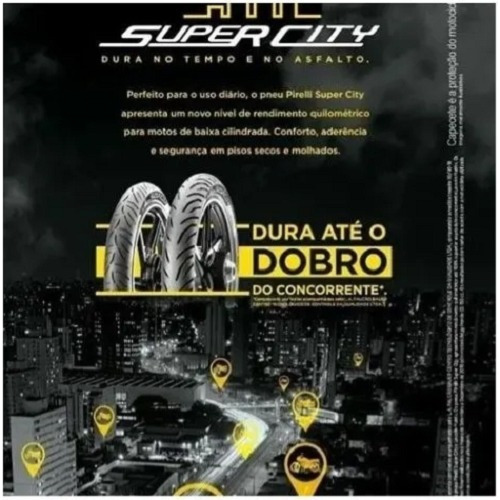 Pneu Traseiro Pirelli Super City Sem Camara 90/90-18 S/c