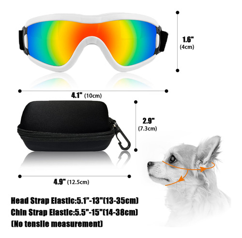 Gafas De Sol Para Perros Pequeñas Ajustables Marca X Modelo Diseño Marco Blanco Lente Roja Color De La Lente Color Del Armazón Color De La Varilla