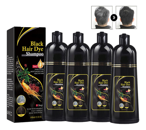 Champú Para Teñir El Cabello Negro Plant Essence Para Cubrir