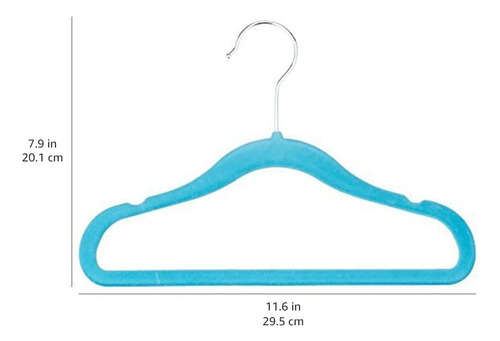 Gancho Percha Tipo Terciopelo Niños Azul Basics Store 50pz