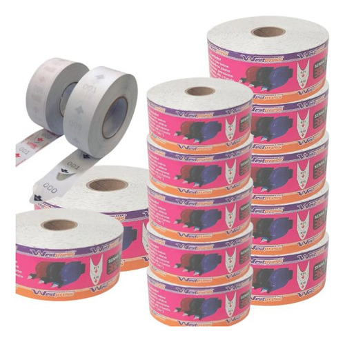 Kit 10 Rolos C/ 2000 Senhas Numeradas 000-999dispenser Senha