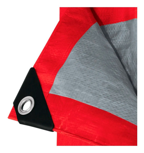 Imagen 2 de 2 de Lona Roja De Polietileno 4m X 6m Reforzada Impermeable