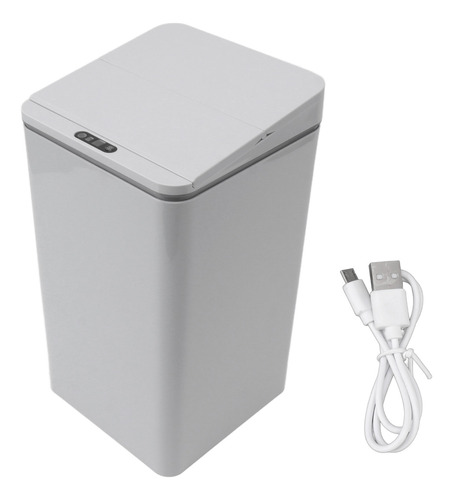 Cubo De Basura Gris Con Apertura Automática, Sensor De Escri