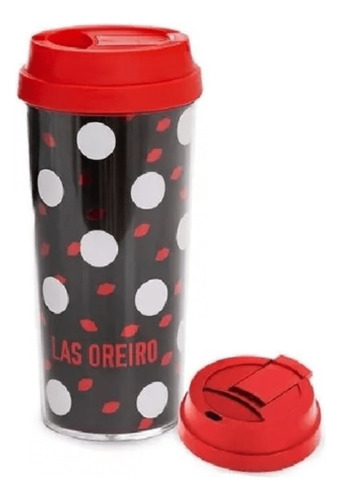 Vaso Termico Con Packaging De Las Oreiro 480ml Color Rojo Lunares