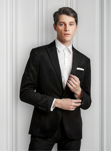 Saco Blazer De Pana Entallado Hombre