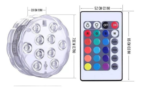 4 Pack Luces Led Piscina Sumergibles 13 Led Control