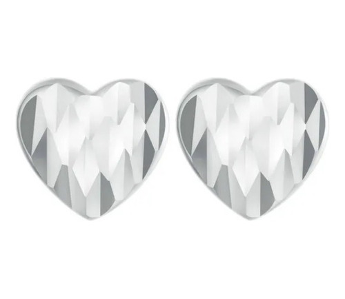 Aretes Topos Corazón Facetado Amor Para Mujer En Plata 925