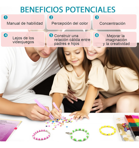 Lictinx Kit de Pulseras Arcillo Coloridas de 7300 Pcs para Bisutería Padres y niños manualidades hacer Bisutería