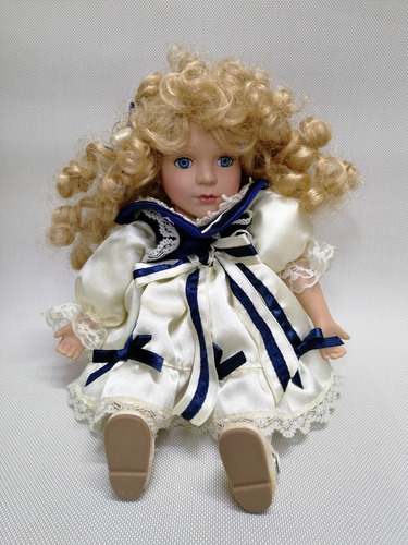 Muñeca Antigua Porcelana Musical De Cuerda U.s.a 1950