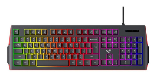 Teclado Gamer Membrana Alambrico Usb 2.0 Retroiluminado Rgb 