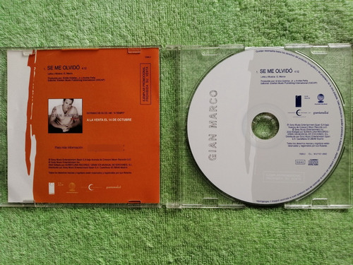 Eam Cd Single Gian Marco Se Me Olvido 2002 Europeo Gianmarco