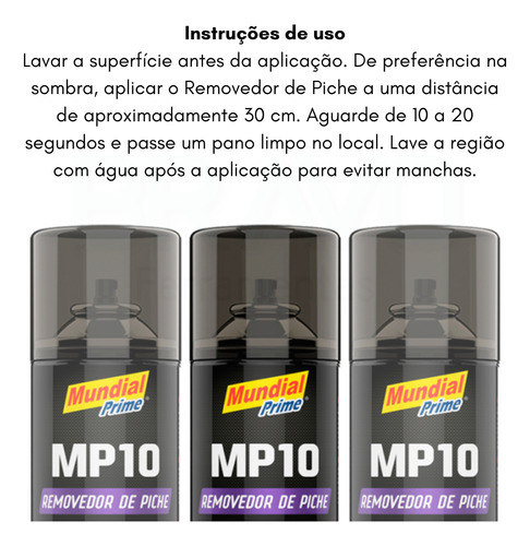 Removedor Piche Graxa Cola Spray 300ml Mundial Prime
