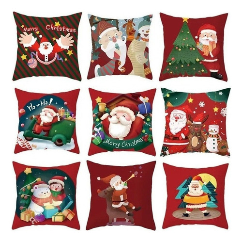 9 Fundas De Cojín Navideñas Para Almohada De Papá Noel, 45 C