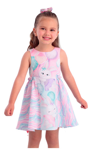 Vestido Infantil Fluffly Mon Sucré Rosa Coelho 22264  B.e.