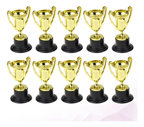 10pcs Mini Plástico Copas De Oro Trofeos Para Fiesta Niños