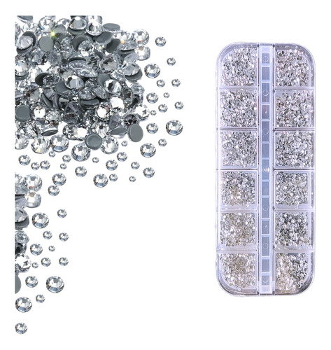 Kit 12.000 Strass Prata Para Decoração De Unhas E Maquiagem 