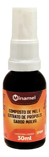 SPRAY para dor de garganta -Composto Mel Extrato Própolis Sabor Malva Minamel 30ml