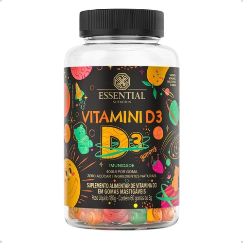 Vitamini D3 (60 Gomas 3g) 180g Essential Nutrition