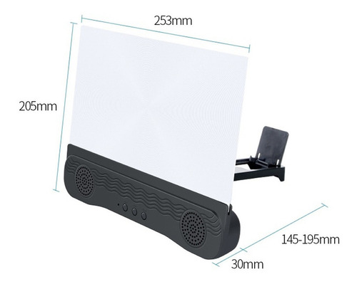 Pantalla Lupa 3d C/parlante Bluetooth Portátil Sonido Sm-k8