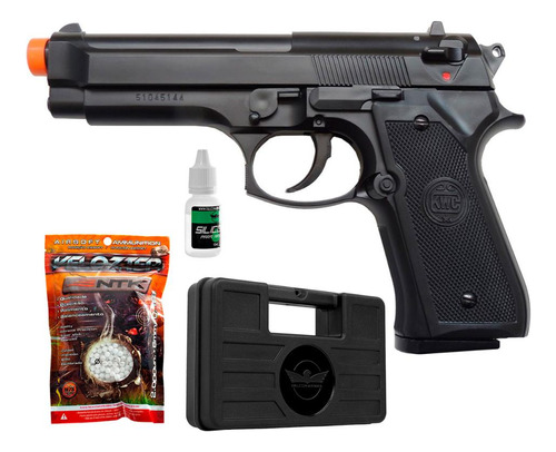 Pistola De Airsoft Spring Kwc Beretta 92 + 2000 Bbs + Maleta