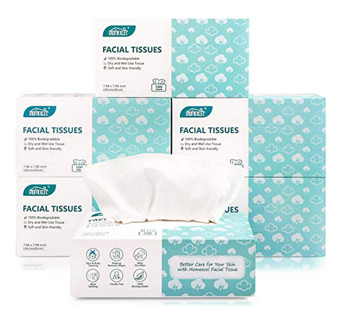 Toallitas Faciales Homexcel Soft Dry Wipe 6 Pack, 100% Biode