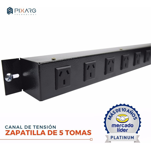 Imagen 3 de 8 de Canal Tension Rack Rackeable 5 Tomas Zapatilla Pie Mural Glc