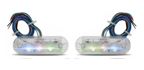 Imagem 2 de 5 de Par De Farol Strobo Rgb 9w Efeitos Ir Control Até 20 Metros