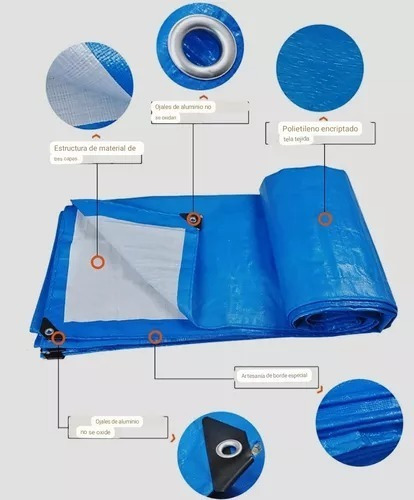 Lona Multiuso Impermeable Doble Cara 5x5m Cobertor Auto Told