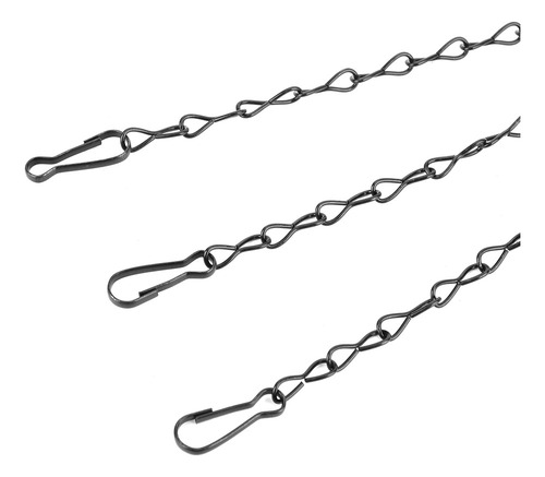 Cesta Maceta Con Ganchos Y Cadena Colgante Hierro 3 Piezas