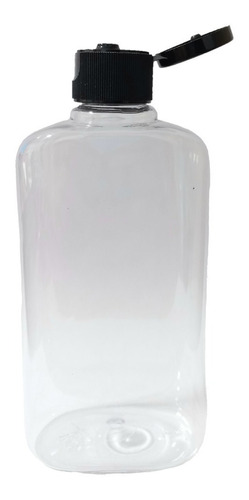 Botella Pet Petaca Transparente 250ml R24, Tapa Flip Top X20