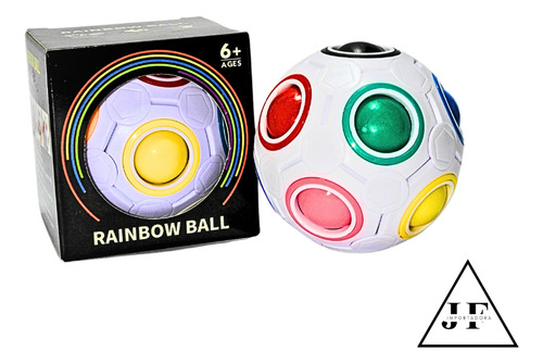 Cubo Mágico Bola Puzzle Rainbow Arco-íris Ball Anti Estresse Cor Da Estrutura Branco