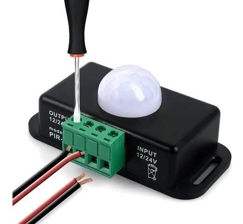 Kit Sensor Pir De Movimiento 12v/24v 8a Led + Fuente Conmuta
