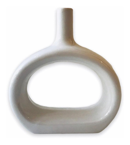 Jarron Ceramica Blanco / Nordic / ( 15 X 18 Cm )