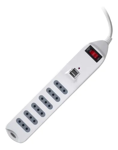 comprar Alargador Macrotel Con Switch 6 Posiciones + 2 Usb 1.5mt