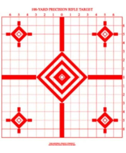 Rifle Sightpulgadatarget, St-4, 100 Yardas, Rojo Sobre Blanc