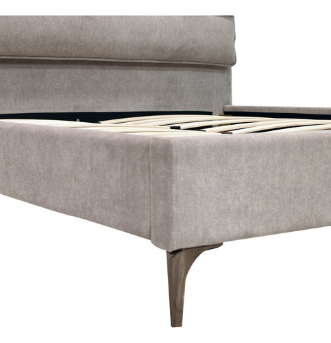 Cama Con Base Queen Size Lujosa Sofisticada Color Gris