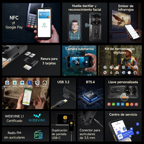 Ulefone Armor 28 Ultra Dual Sim 1 Tb Negro 16 Gb Ram