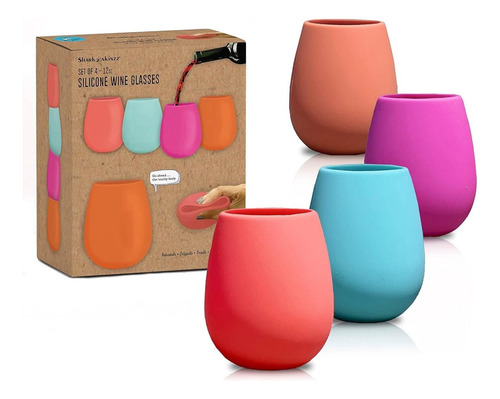 Sili Wraps Copas De Vino De Silicona Irrompibles | Vasos Reu