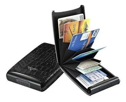 Estuche Para Tarjeta De Credito Tru Virtu Abanico Cuero