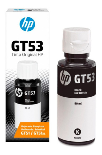 Botella Tinta Hp Gt53 Negro Original Sistemas Continuos