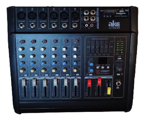 Consola Power Mixer 6 Canales Akc Kc-606/bn