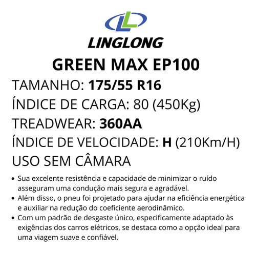 Kit 04 Pneu 175/55r16 Green-max Ep100 Byd Dolphin Mini
