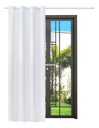 Cortina Jasmim Para Sala Ou Quarto 1,40x2,20m Cor Branco