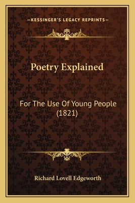 Libro Poetry Explained: For The Use Of Young People (1821...