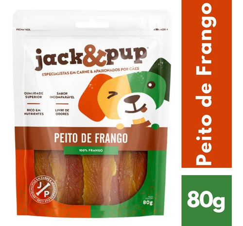 Petisco Jack&pup Desidratado Para Cães - Peito De Frango 80g