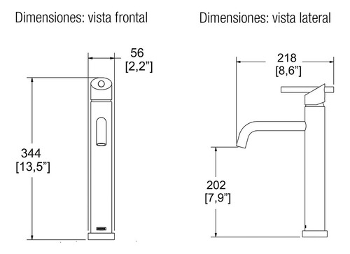 Monomando P/ Lavabo Nuva Medio Ep-945 Helvex