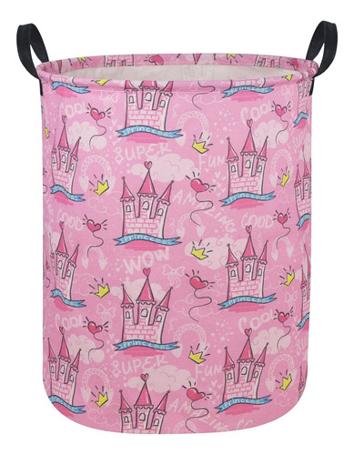 Cesto Para La Ropa Essme Pink, Cesto Para Niñas Plegable De