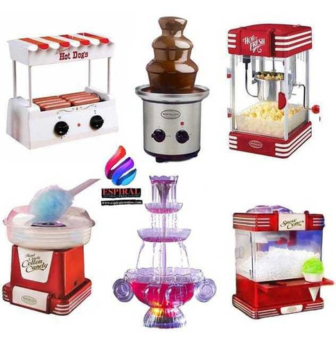 Alquiler Fuente Chocolate Algodón Crispetas Cholados Hotdogs